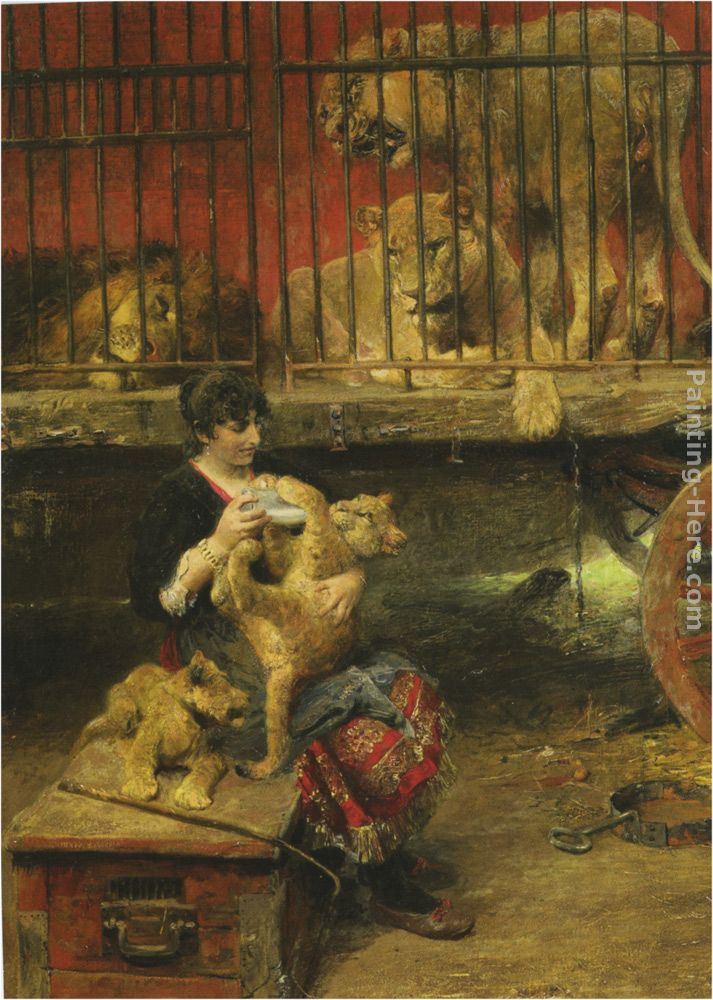 Feeding The Cubs painting - Paul Wilhelm Meyerheim Feeding The Cubs art painting